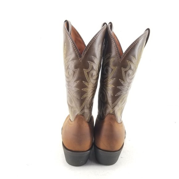 Laredo Paris 4242 Men's Brown Leather Western Cowboy Vamp Boots size 10D - Picture 9 of 12